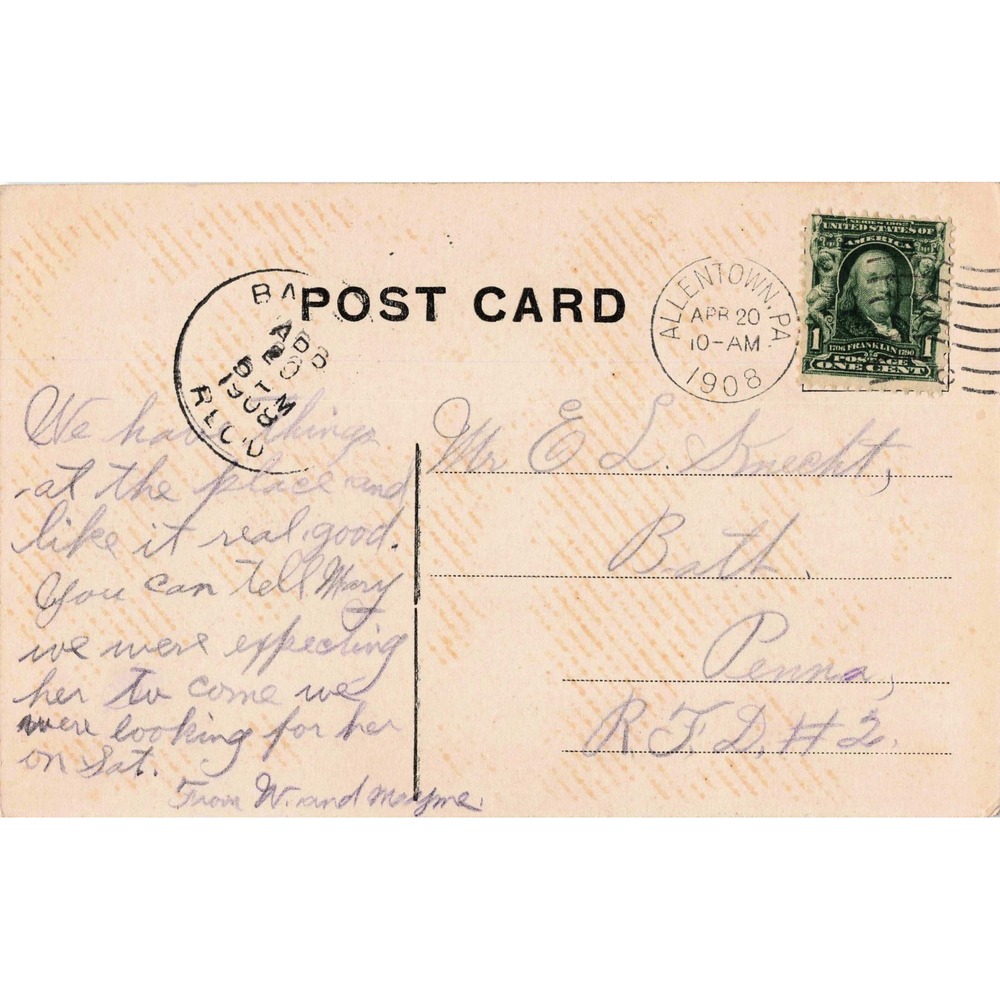 Theodore Roosevelt Postcard 1908 Allentown PA US President Portrait Divided Back - Picture 2 of 2
